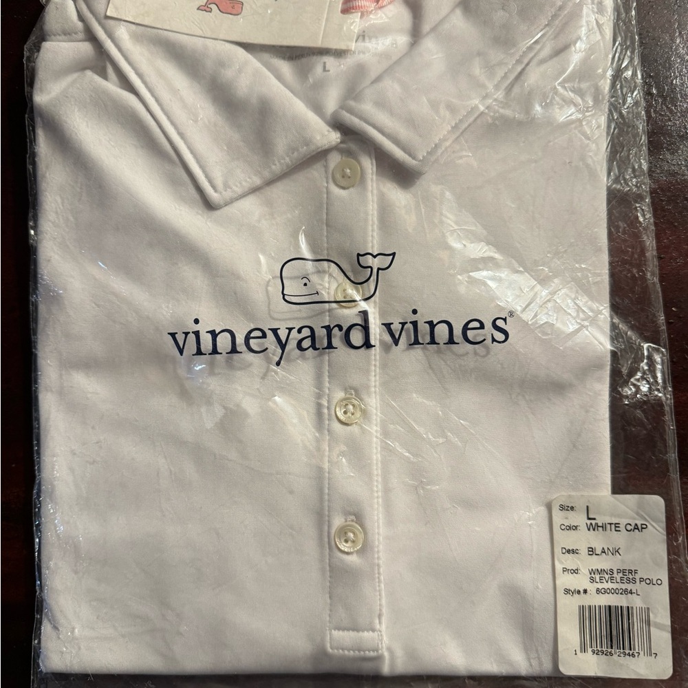 Vineyard Vines Performance Sleeveless Pique Polo Solid White Women’s Size Large